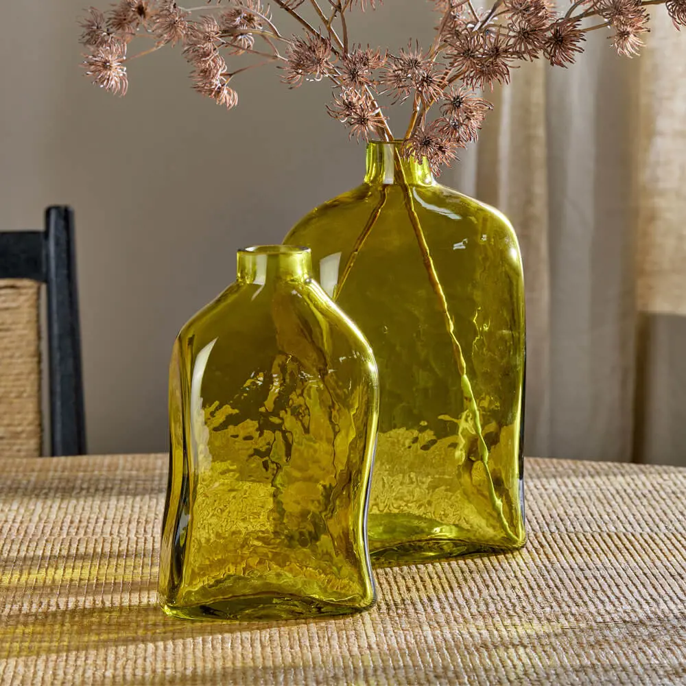 Nkuku Ellam Recycled Glass Bottle Vase Small